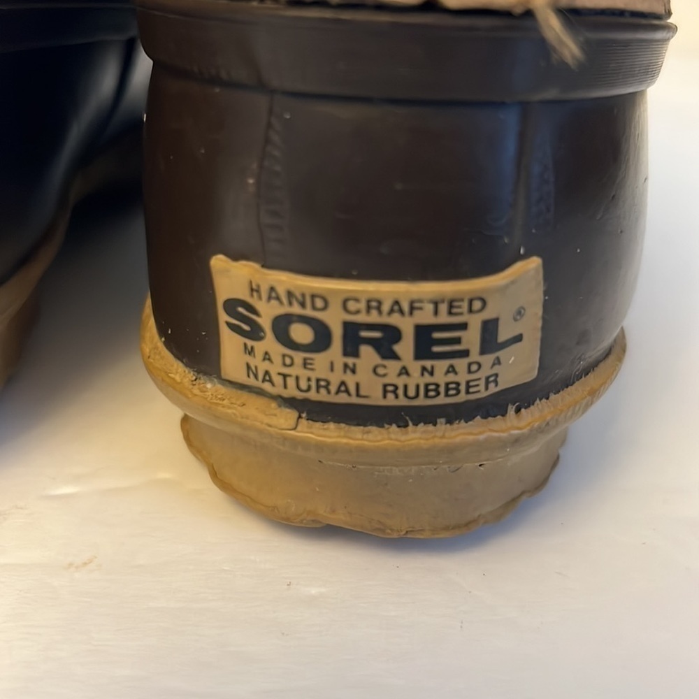 Women’s Sorel Leather Rubber Boots Handcrafted in Canada Wool Lined Size 6 - Picture 6 of 11